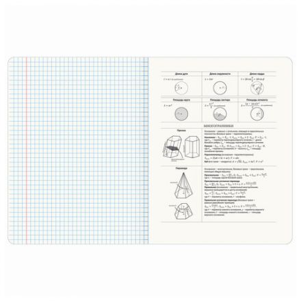 Тетрадь предметная "СИЯНИЕ ЗНАНИЙ" 48 л., глянцевый УФ-лак, ГЕОМЕТРИЯ, клетка, BRAUBERG, 404525