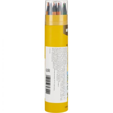 Карандаши цветные M&G, пластиковые, шестигран, стираемые, 18 цв/наб, в тубе