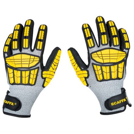 Перчатки защитные противоударные от порезов SCAFFA "Ударник", стальное волокно, размер 9, L (большой), 00-00012464