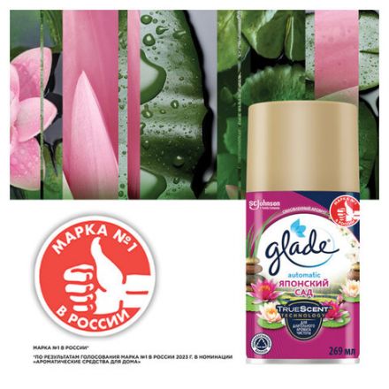 Сменный баллон 269 мл, GLADE "Японский сад" для автоматических освежителей, 864980