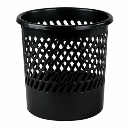 Корзина для бумаг STAFF "Basic" сетчатая, 10 л, черная, 237917