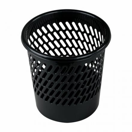 Корзина для бумаг STAFF "Basic" сетчатая, 10 л, черная, 237917