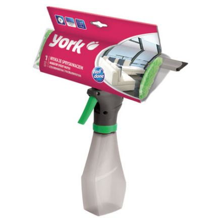 Окномойка "3 в 1": насадка из микрофибры, сгон, рукоятка-флакон с распылителем, 26х25,5х10 см, YORK, 84040 Окномойка "3 в 1": насадка из микрофибры, сгон, рукоятка-флакон с распылителем, 26х25,5х10 см, YORK, 84040