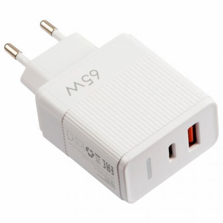 Зарядное устройство быстрое сетевое (220 В) USB QC3.0+Type-C PD 65 Вт, 3 А, RED LINE, УТ000033860 Зарядное устройство быстрое сетевое (220 В) USB QC3.0+Type-C PD 65 Вт, 3 А, RED LINE, УТ000033860