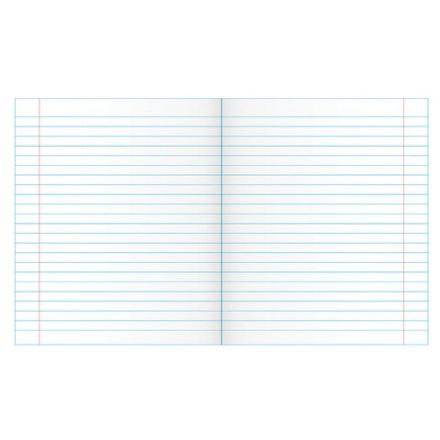 Тетрадь ЗЕЛЁНАЯ обложка 12 л., узкая линия с полями, офсет, "ПЗБМ", 19964