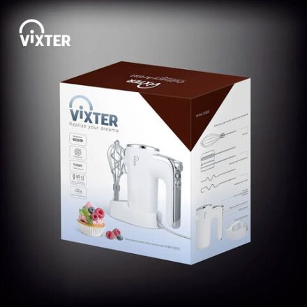 Миксер VIXTER VHM-3300, 700 Вт, 5 скоростей, 3 вида насадок, подставка, белый, 47840 Миксер VIXTER VHM-3300, 700 Вт, 5 скоростей, 3 вида насадок, подставка, белый, 47840