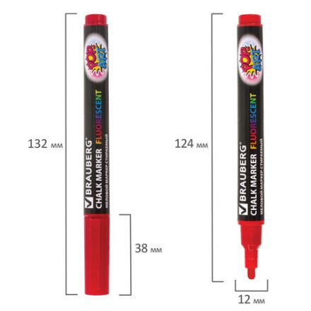 Маркер меловой "POP-ART" КРАСНЫЙ, 3,5 мм, стираемый, для гладких поверхностей, BRAUBERG, 151521 Маркер меловой "POP-ART" КРАСНЫЙ, 3,5 мм, стираемый, для гладких поверхностей, BRAUBERG, 151521