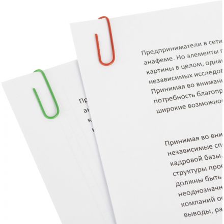 Скрепки Attache цветные металлические с полимерным покрытием 28 мм (100 штук в упаковке)