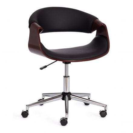 Кресло BEND  орех, кож/зам черный