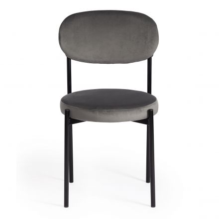 Стул REVO (mod. 7033) ткань/металл, 47х54х82 см, высота до сиденья 47 см, серый barkhat 26/черный