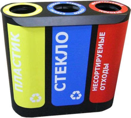 Урна для раздельного сбора мусора Альтернатива-3 с наклейками