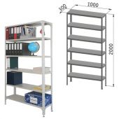 Стеллаж металлический "УНИВЕРСАЛ", 2000х1000х300 мм, УСИЛЕННЫЕ СТОЙКИ, 6 полок, регулируемые опоры, 290144 Стеллаж металлический "УНИВЕРСАЛ", 2000х1000х300 мм, УСИЛЕННЫЕ СТОЙКИ, 6 полок, регулируемые опоры, 290144