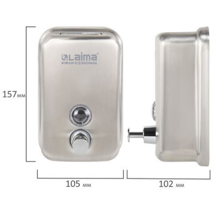 Дозатор для жидкого мыла LAIMA PROFESSIONAL INOX (гарантия 3 года), 0,5 л, нержавеющая сталь, матовый, 605396 Дозатор для жидкого мыла LAIMA PROFESSIONAL INOX (гарантия 3 года), 0,5 л, нержавеющая сталь, матовый, 605396