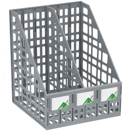 Лоток для бумаг вертикальный СТАММ, сборный, 2 отделения, серый