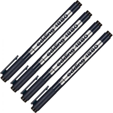 Набор линеров Edding E-1880/4S черные (толщина линии 0.25,0.35,0.5,0.7 мм)
