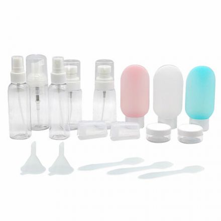 Дорожный набор флаконов в косметичке, 10 флаконов (3х60 мл / 5х50 мл / 2х10 мл), DASWERK (ДАСВЕРК), 609303