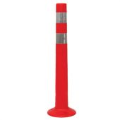 Столбик ограждения сигнальный упругий красный, 750 мм, с двумя светоотражающими полосами, ССУ-750