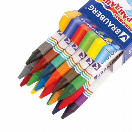 Восковые мелки BRAUBERG, НАБОР 18 цветов, 222963