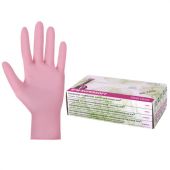 Перчатки нитриловые смотровые SFM Supersoft PINK, Германия, 100 пар (200 штук), размер 6-7, S (малый), розовые