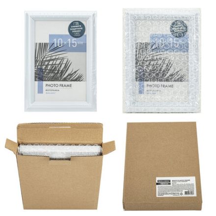 Рамка 10х15 см небьющаяся, багет 17,5 мм, пластик, BRAUBERG "Colorful", белая, 391239