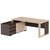 Стол руководителя с тумбой ACT 1916(L) Дуб Девон/Венге Магия 1950х1600х750 ALTO Стол руководителя с тумбой ACT 1916(L) Дуб Девон/Венге Магия 1950х1600х750 ALTO