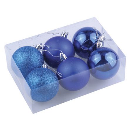 Шары ёлочные 6 шт., 6 см, "Trio", пластик, СИНИЕ (глянец, матовый, глиттер), ЗОЛОТАЯ СКАЗКА, 590864 Шары ёлочные 6 шт., 6 см, "Trio", пластик, СИНИЕ (глянец, матовый, глиттер), ЗОЛОТАЯ СКАЗКА, 590864