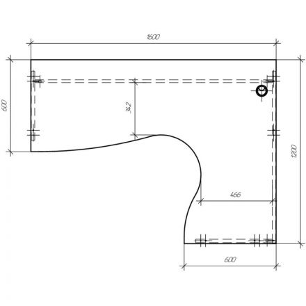 Стол Easy One правый (888,889) дуб сонома Ш1600 Г1200