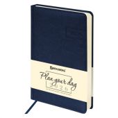 Ежедневник датированный 2026 А5 138x213 мм, BRAUBERG "Imperial", под кожу, синий, 117062