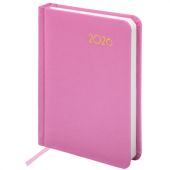 Ежедневник датированный 2026, МАЛЫЙ ФОРМАТ 100х150 мм, А6, BRAUBERG "Select", балакрон, розовый, 117262