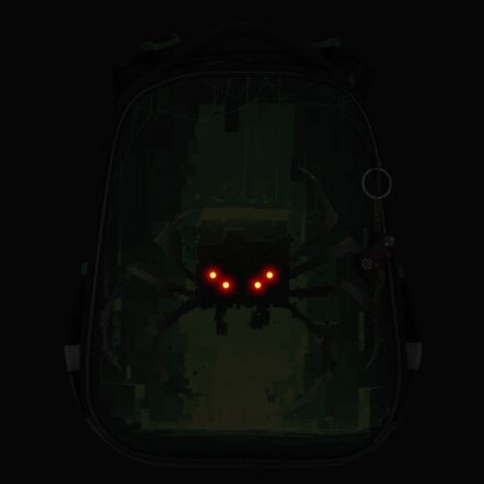 Ранец BRAUBERG PREMIUM, 2 отделения, с брелоком, "Digital spider", LED-ЛАМПОЧКИ, 38х29х16 см, 273101