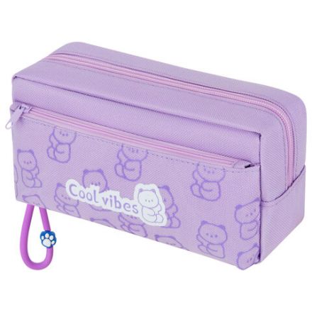 Пенал ЮНЛАНДИЯ ЮНИОР, 2 отделения, "Cool vibes", 21х9х8 см, 273821