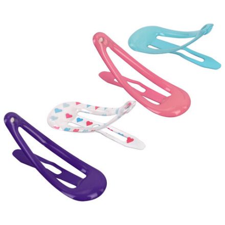 Заколки для волос НАБОР 8 шт., 3 см, клик-клак, глянцевый, разные цвета, MONTE VITA (МОНТЕ ВИТА), 457093