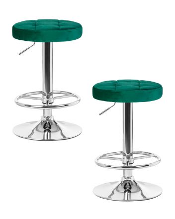 Набор 2 шт Табурет барный DOBRIN BRUNO, зеленый велюр (MJ9-88)