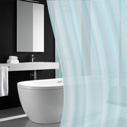 Шторка для ванной PEVA, 180х180 см, кольца в комплекте, 3 цвета ассорти (белый, голубой, коричневый), PRIMILA (ПРИМИЛА), 700072