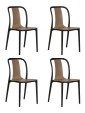 Набор 4 шт Стул обеденный DOBRIN ADAM, черный/бежевый
