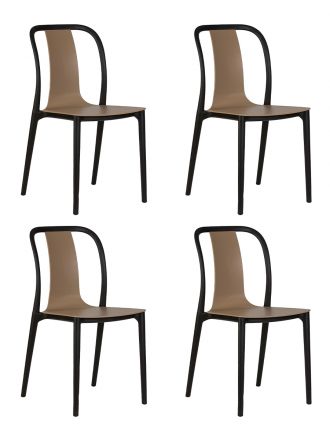 Набор 4 шт Стул обеденный DOBRIN ADAM, черный/бежевый