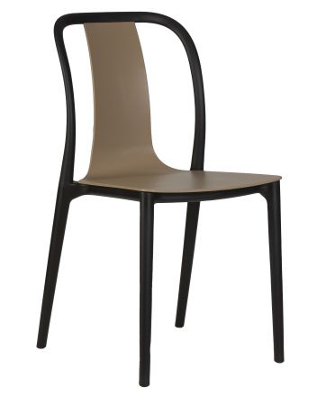Набор 4 шт Стул обеденный DOBRIN ADAM, черный/бежевый