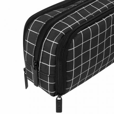 Пенал-органайзер BRAUBERG, 2 откидные планки, полиэстер, 23x9х7 см, "Checkered", 272316