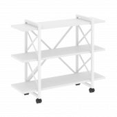 Loft Стеллаж на колесных опорах-3 полки VR.L-MST.K-3.8V Белый бриллиант/Белый металл 1200*400*968