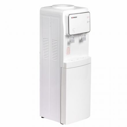 Кулер для воды SONNEN FSE-02i, напольный, НАГРЕВ/ОХЛАЖДЕНИЕ ЭЛЕКТРОННОЕ, шкаф, 2 крана, белый, 455742
