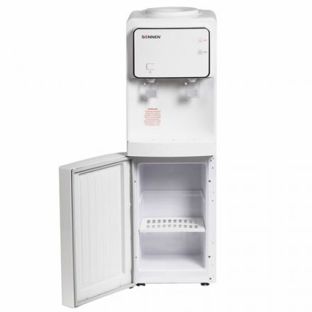 Кулер для воды SONNEN FSE-02i, напольный, НАГРЕВ/ОХЛАЖДЕНИЕ ЭЛЕКТРОННОЕ, шкаф, 2 крана, белый, 455742