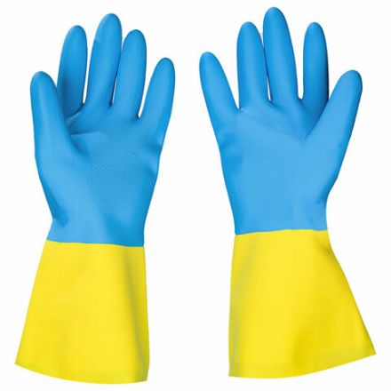 Перчатки латексно-неопреновые SCAFFA "Спектр", КЩС-1, хлопчатобумажное напыление, размер 8, M (средний), 00-01017726