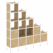 Loft Прямой стеллаж наборный VR.L-23 Тиквуд светлый/Белый металл 2110*446*2280