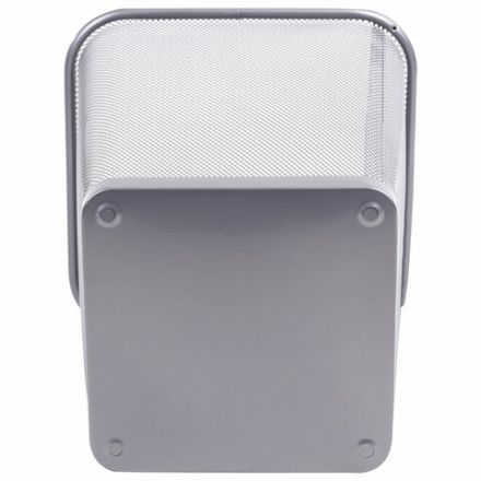 Корзина для бумаг квадратная 17 литров, BRAUBERG "Germanium", металл, серебро, 237976