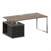 Shift Стол руководителя с опорной тумбой, левый SK.SRT-180 (L) Тиквуд тёмный/Антрацит 1800*904*753 Shift Стол руководителя с опорной тумбой, левый SK.SRT-180 (L) Тиквуд тёмный/Антрацит 1800*904*753