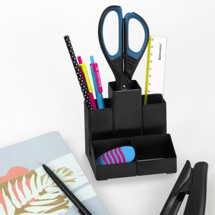 Подставка-органайзер BRAUBERG-CONTRACT, 109х95х101,5 мм, 5 отделений, черная, 230893 Подставка-органайзер BRAUBERG-CONTRACT, 109х95х101,5 мм, 5 отделений, черная, 230893