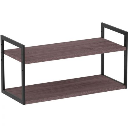 Полка TI_настен/настоль Комус Онега-6 250х600 мет чер/ЛДСП ясень анкор тем