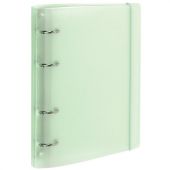 Тетрадь на кольцах А5 175х220 мм, 120 л., пластик с блестками, с резинкой и разделителями, BRAUBERG, Зеленый, 404632