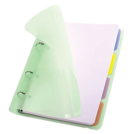 Тетрадь на кольцах А5 175х220 мм, 120 л., пластик с блестками, с резинкой и разделителями, BRAUBERG, Зеленый, 404632