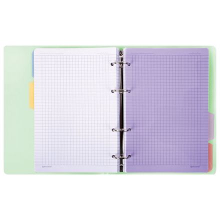 Тетрадь на кольцах А5 175х220 мм, 120 л., пластик с блестками, с резинкой и разделителями, BRAUBERG, Зеленый, 404632